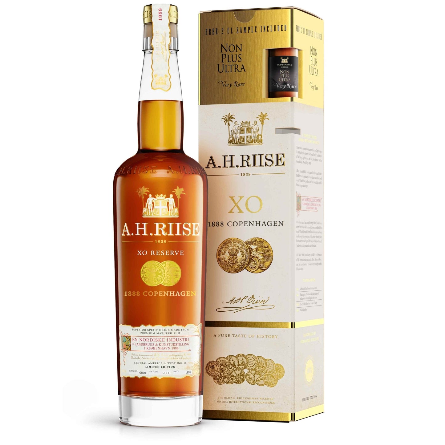 A.H RIISE 1888 GOLD MEDAL 40% 70CL + 2CL NPU Very Rare 40% - The Beverage Merchants