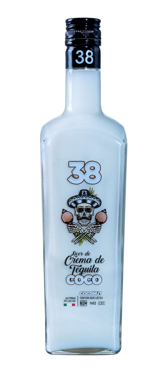 Tequila 38 Coconut Cream - 70cl Bottles - 15% abv - COMING SOON - The Beverage Merchants