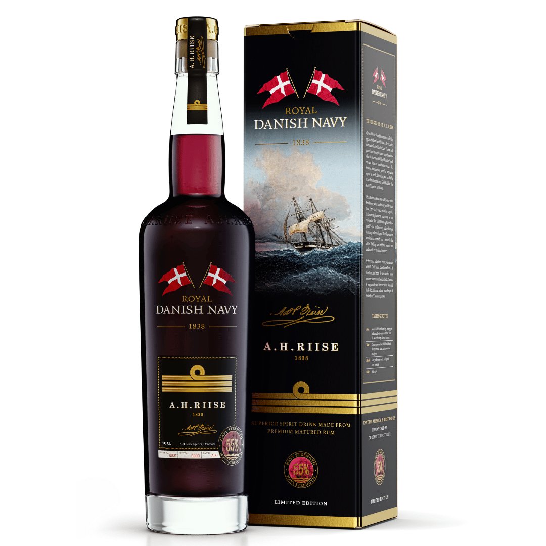 A.H RIISE NAVY STRENGTH 55% 70CL - The Beverage Merchants