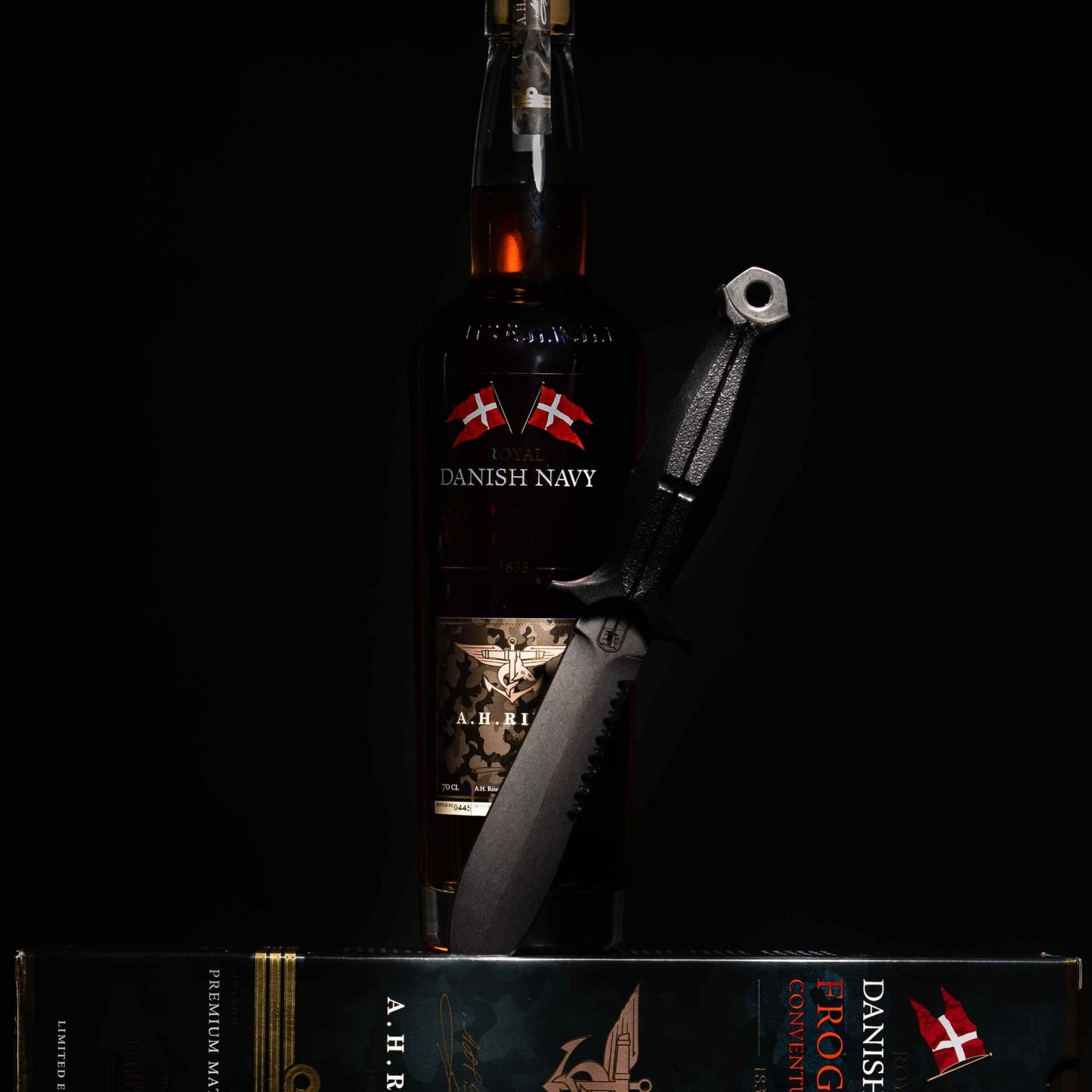 A.H RIISE ROYAL DANISH NAVY FROGMAN CONVENTUS RANAE 60% 70CL - The Beverage Merchants