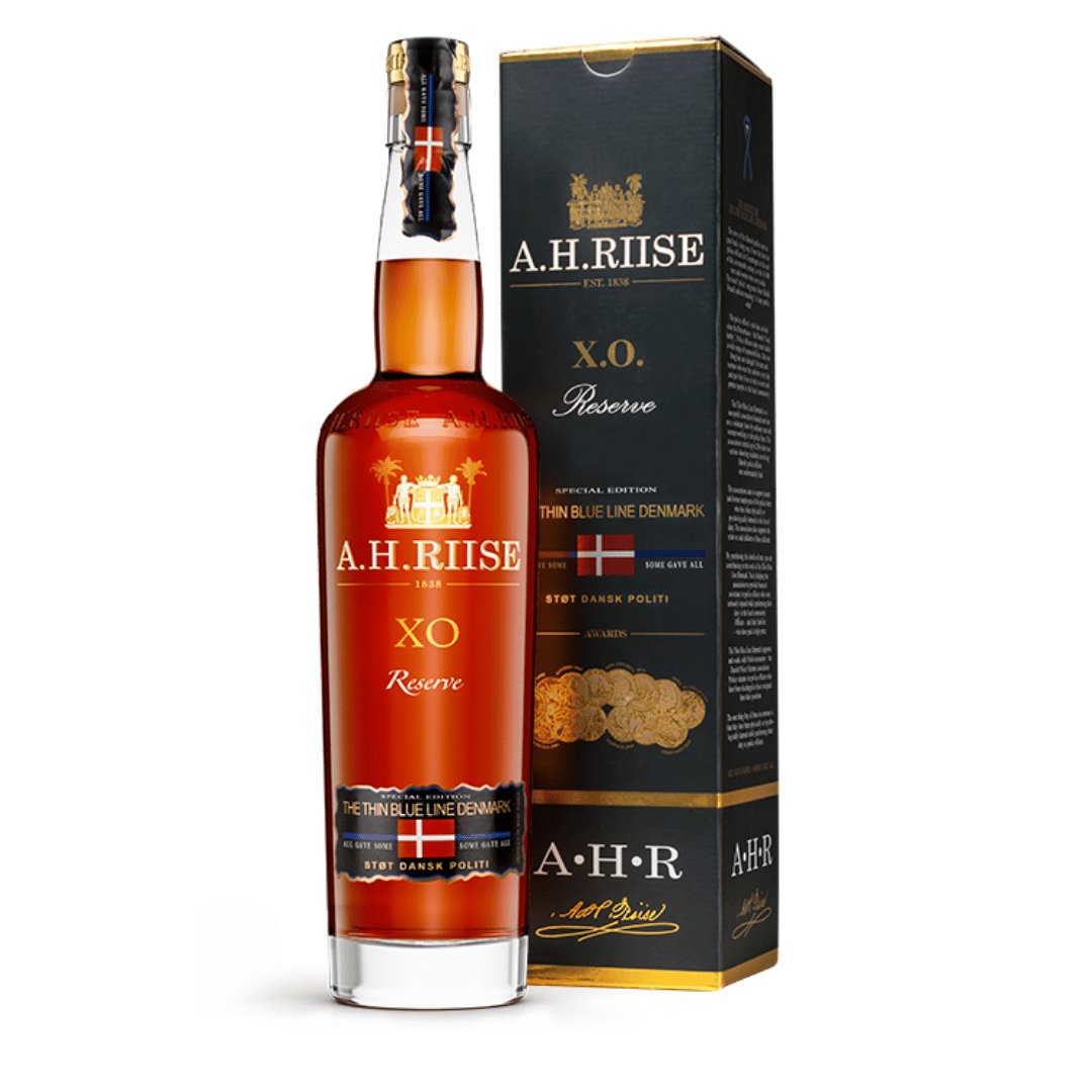 A.H RIISE X.O THIN BLUE LINE (POLITI) DENMARK 40% 70CL - The Beverage Merchants